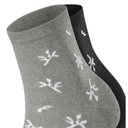 Esprit Twig 2 Pack Socks - Grey/Black