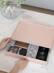 Organisateur de maquillage à tiroir super format Stackers - Blush/Or