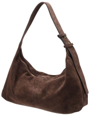 Elie Beaumont Suede Slouch Bag - Chocoladebruin