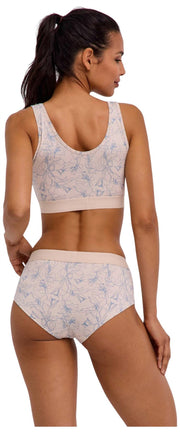 Falke Daily Comfort Print 2-pack bustier bralette - Beige/Blauw