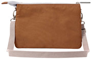 Sac à bandoulière en toile recyclée Roka Carnaby XL - Marron cannelle