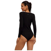 Falke Daily Drape korte bodysuit - zwart