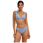Falke Triangel-Bralette „Delicate Touch“ – Blauer Stahl