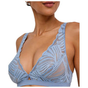 Falke Triangel-Bralette „Delicate Touch“ – Blauer Stahl