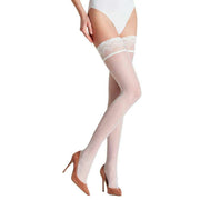 Falke Dot 15 Denier Stay Ups - White