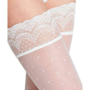 Falke Dot 15 Denier Stay Ups - White
