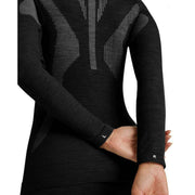 Falke Long Sleeve Zip Wool Tech Shirt - Black