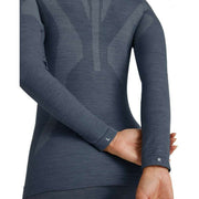 Falke Long Sleeve Zip Wool Tech Shirt - Capitain Blue