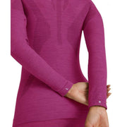 Falke Long Sleeve Zip Wool Tech Shirt - Radiant Orchid Pink