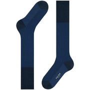 Falke Oxford Stripe Knee High Socks - Space Blue