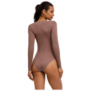 Falke Zeitloser Slip-Body aus Baumwolle mit Rundhalsausschnitt – Milchshake-Braun