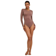 Falke Zeitloser Slip-Body aus Baumwolle mit Rundhalsausschnitt – Milchshake-Braun
