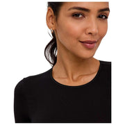 Falke Tijdloze katoenen bodysuit met ronde hals en string - Zwart