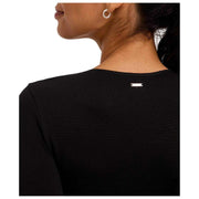 Falke Tijdloze katoenen bodysuit met ronde hals en string - Zwart
