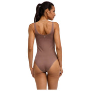 Falke tijdloze katoenen tankshort bodysuit - Milkshake Brown