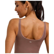 Falke tijdloze katoenen tankshort bodysuit - Milkshake Brown