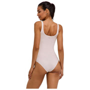 Falke tijdloze katoenen tankshort bodysuit - parelwit