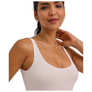 Falke Zeitloser Tank-String-Body aus Baumwolle – Perlweiß