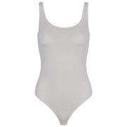 Falke Zeitloser Tank-String-Body aus Baumwolle – Perlweiß