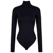 Falke Timeless Cotton Turtle-Neck Brief Bodysuit - Black
