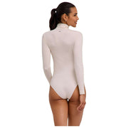 Falke Timeless Cotton Turtle-neck Brief Body - Blanc Perle