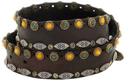 Campomaggi Cinture Stud Leren Riem - Bruin