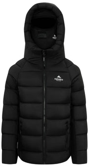 Helvetica Mountain Pioneers Sniper Daunenjacke mit Kapuze – Schwarz