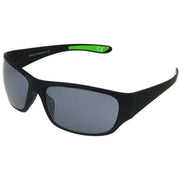 Foster Grant Sports Wrap Sunglasses - Matte Black/Neon Green