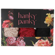 Hanky Panky Signature Lace - Lot de 3 tongs taille originale - Chai/Noir/Grenade foncée
