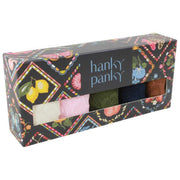 Hanky Panky 5-pack kenmerkende kanten strings met lage taille - Marshmallow/Bliss/Boysenberry/Marineblauw/Macchiato