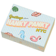 Hanky Panky Signature Lace Low Rise Matchbox 3er-Pack Tangas – teilweise wolkiges Blau/kühles Lavendel/Koralle