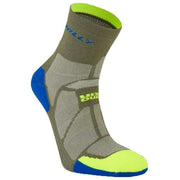 Hilly Marathon Fresh Anklet Socks - Olive Green/Fluo Yellow