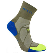 Hilly Marathon Fresh Anklet Socks - Olive Green/Fluo Yellow
