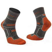 Hilly Twin Skin Anklet Socks - Dark Grey/Orange