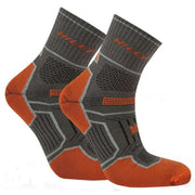 Hilly Twin Skin Anklet Socks - Dark Grey/Orange