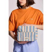 Hindbag Alix Extra Large Toiletry Bag - Orange/Blue Stripes