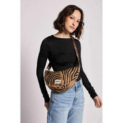 Hindbag Andrea Half Moon Bag - Zebra Cinnamon Brown