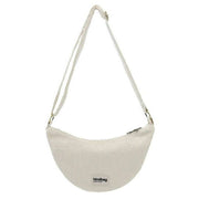 Hindbag Andrea Velvet Half Moon Bag - Cream