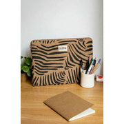 Hindbag Ava Small 13inch Laptop Case - Cinnamon Zebra Brown