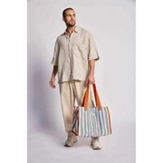 Hindbag Claude Tote Bag - Rayures Orange/Bleu