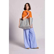 Hindbag Claude Tote Bag - Rayures Orange/Bleu