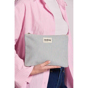 Hindbag Ema Medium Zipped Pouch - Blue Stripes