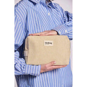 Hindbag Leon Woven Toiletry Bag - Nude Beige