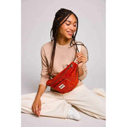Sac Banane Hindbag Sofia XL - Velours Brique Orange