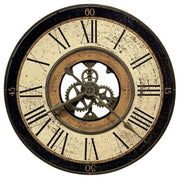 Howard Miller Brass Works Wall Clock - Rust Brown