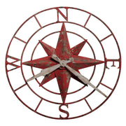 Howard Miller Compass Rose Wall Clock - Red
