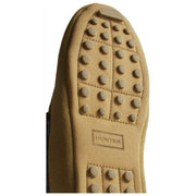 Hunter Mokassin-Slipper mit Tartan-Kragen – Naturbeige