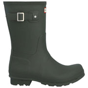 Hunter Original korte met tartan gevoerde laarzen - donker olijfgroen