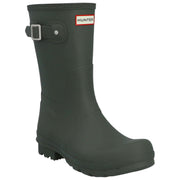 Hunter Original korte met tartan gevoerde laarzen - donker olijfgroen