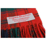 Ingles Buchan Robertson rode lamswollen sjaal - rood/groen/blauw